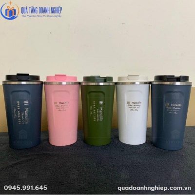 Các tùy chọn màu sắc đa dạng của dòng ly giữ nhiệt 510ml bao gồm xanh navy, hồng pastel, xanh quân đội và trắng sữa