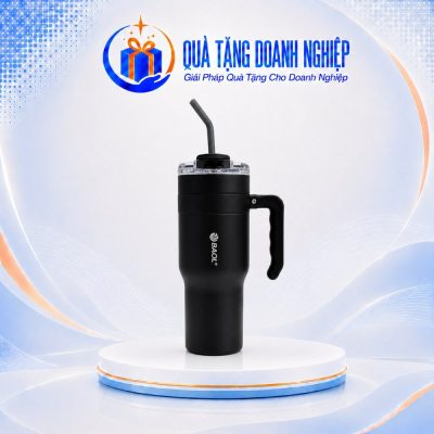 Ly giữ nhiệt có quai cầm màu đen 710ml in logo quà tặng LGNQT-19 - Ảnh đại diện