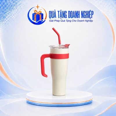Ly giữ nhiệt có quai cầm màu trắng 710ml in logo quà tặng LGNQT-17 - Ảnh đại diện
