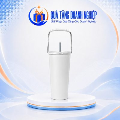Ly giữ nhiệt có quai xách màu trắng 710ml in logo quà tặng LGNQT-12 - Ảnh đại diện