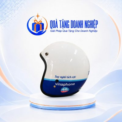 Mũ bảo hiểm 3/4 không kính In Logo VNPT Vinaphone Quà Tặng Doanh Nghiệp