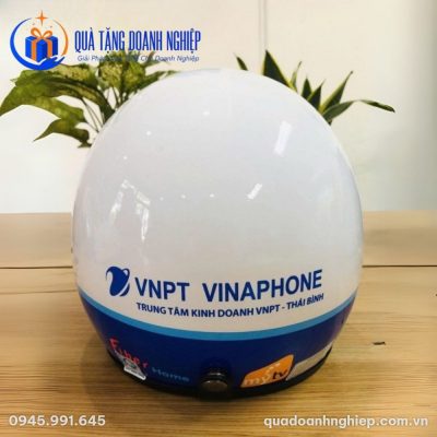 Mũ bảo hiểm 3/4 không kính In Logo VNPT Vinaphone Quà Tặng Doanh Nghiệp