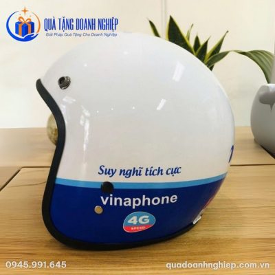Mũ bảo hiểm 3/4 không kính In Logo VNPT Vinaphone Quà Tặng Doanh Nghiệp