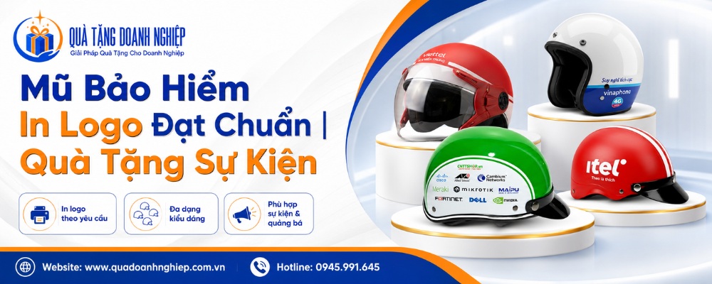 Mũ bảo hiểm in logo