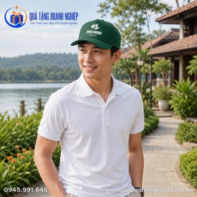 Mũ Thêu logo Phú Ninh Lake Resort Màu Xanh Lá Quà tặng Doanh Nghiệp