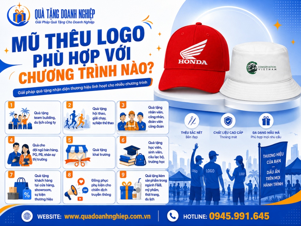 Các chương trình phù hợp tặng mũ thêu logo