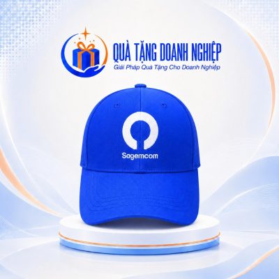 Mũ Thêu Logo Sagemcom Xanh Cobalt Quà Tặng Doanh Nghiệp