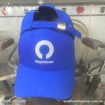 Mũ Thêu Logo Sagemcom Xanh Cobalt Quà Tặng Doanh Nghiệp