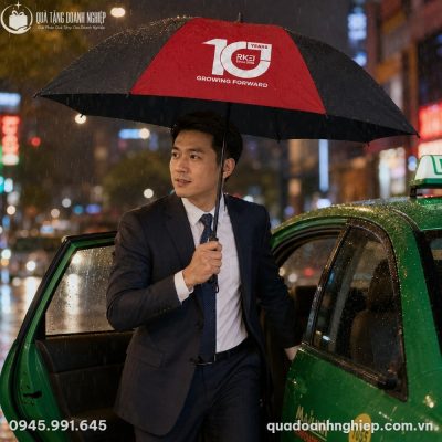Ô cầm tay kèo thẳng bán tự động 1 lớp in logo quà tặng ODQT-09