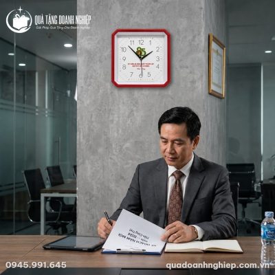 Đồng Hồ Treo Tường Khung Bát Giác In Logo Quà Tặng Doanh Nghiệp