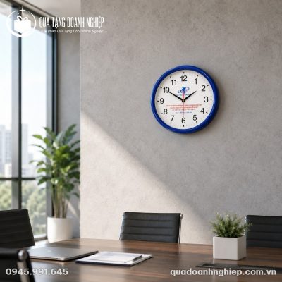 Đồng Hồ Treo Tường Khung Tròn In Logo Quà Tặng Doanh Nghiệp