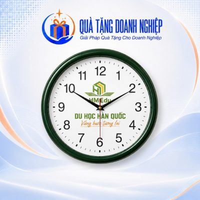 Đồng Hồ Treo Tường Xanh Lá In Logo Quà Tặng Doanh Nghiệp