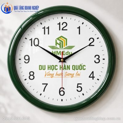 Đồng Hồ Treo Tường Xanh Lá In Logo Quà Tặng Doanh Nghiệp