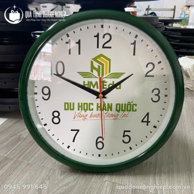 Đồng Hồ Treo Tường Xanh Lá In Logo Quà Tặng Doanh Nghiệp
