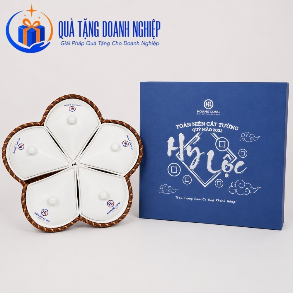 Bộ khay mứt tết in logo quà tặng