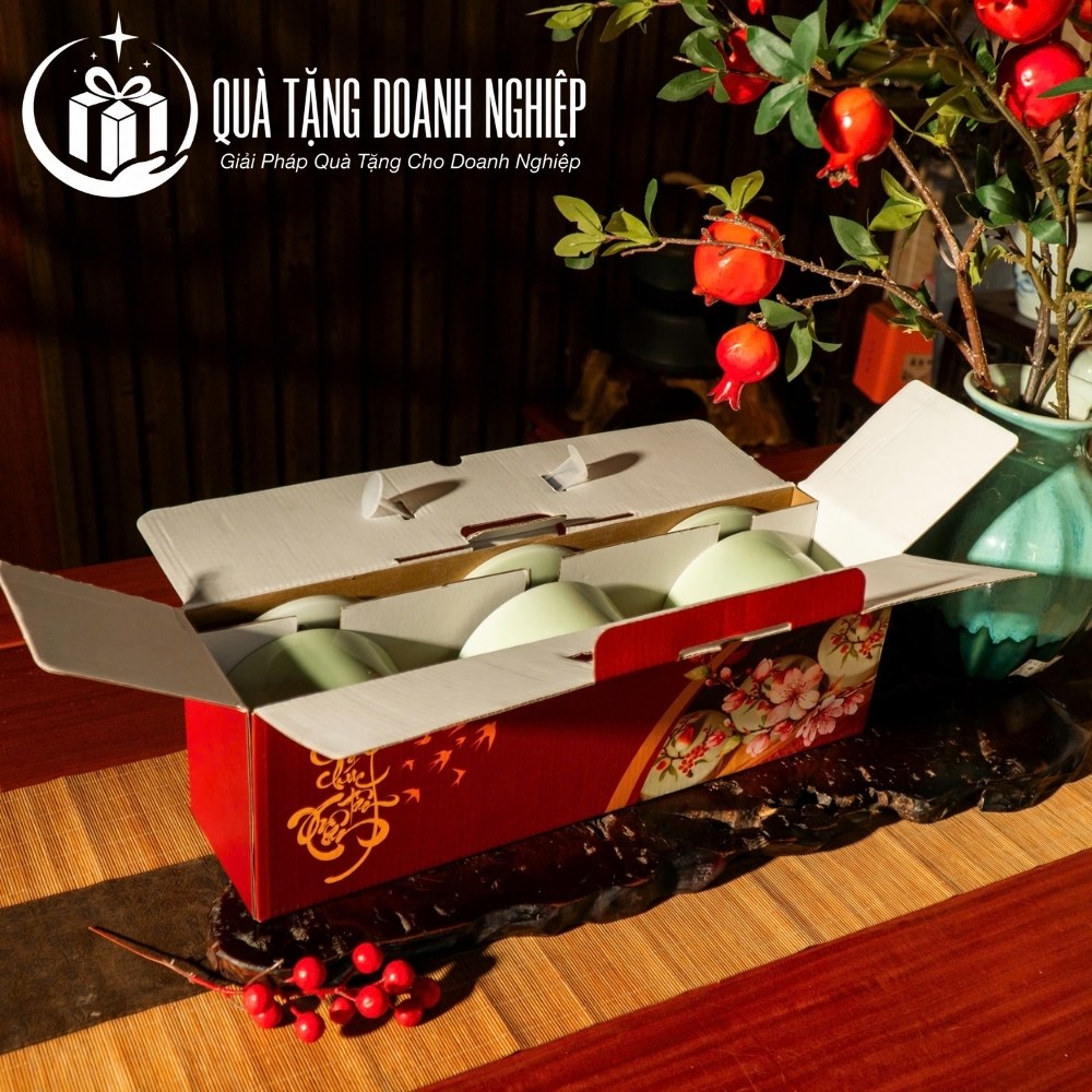 Bộ hũ mứt tết quà tặng
