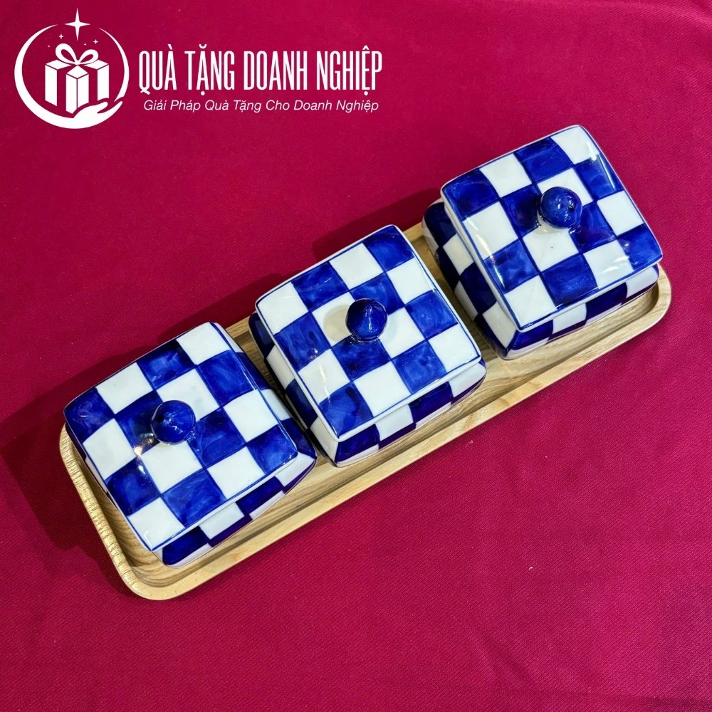 Bộ khay mứt tết in logo quà tặng