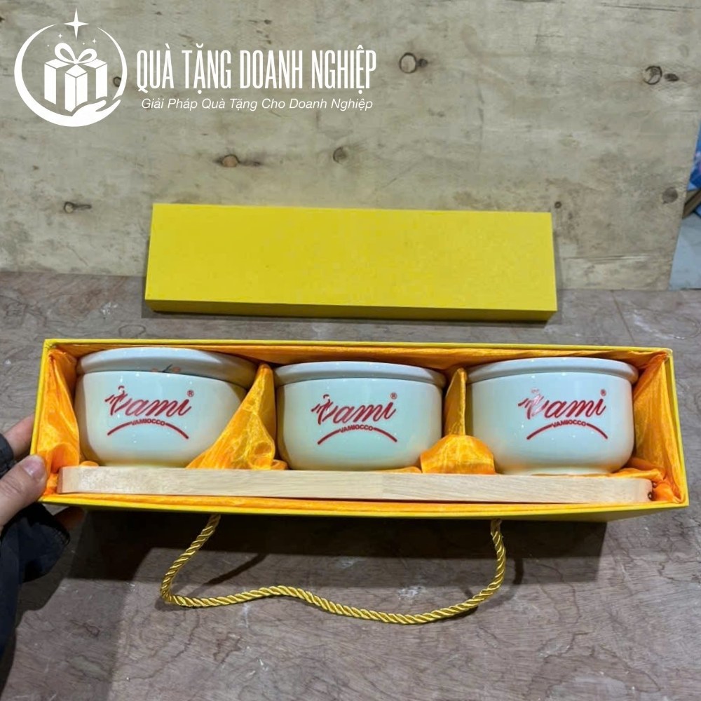 Bộ hũ mứt quà tặng in logo