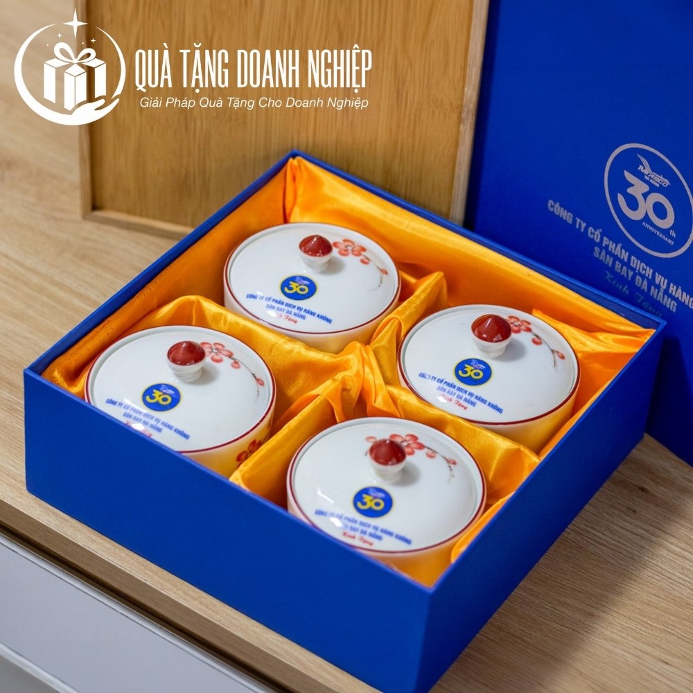 Bộ khay mứt, hũ mứt in logo quà tặng