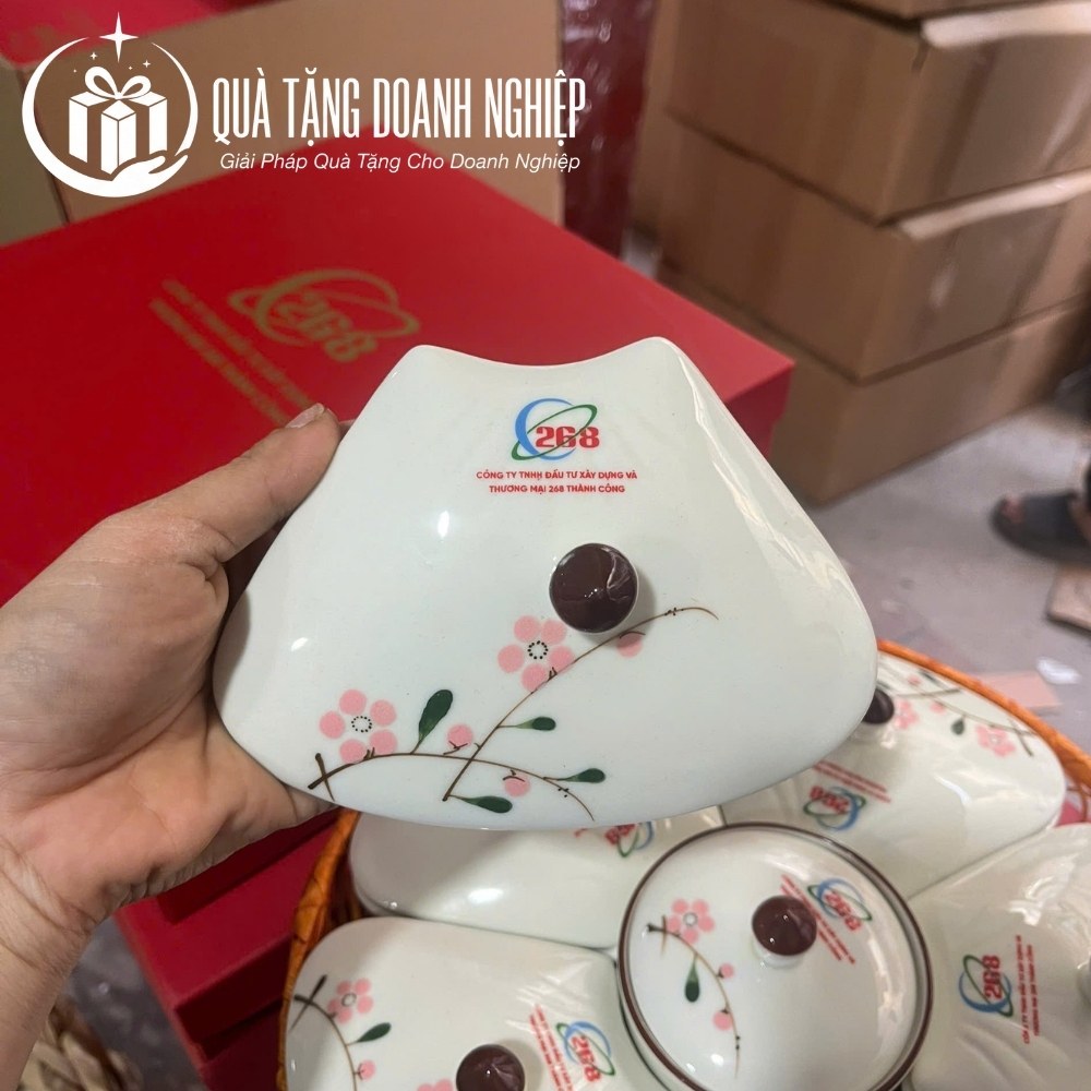 Khay mứt tết in logo quà tặng