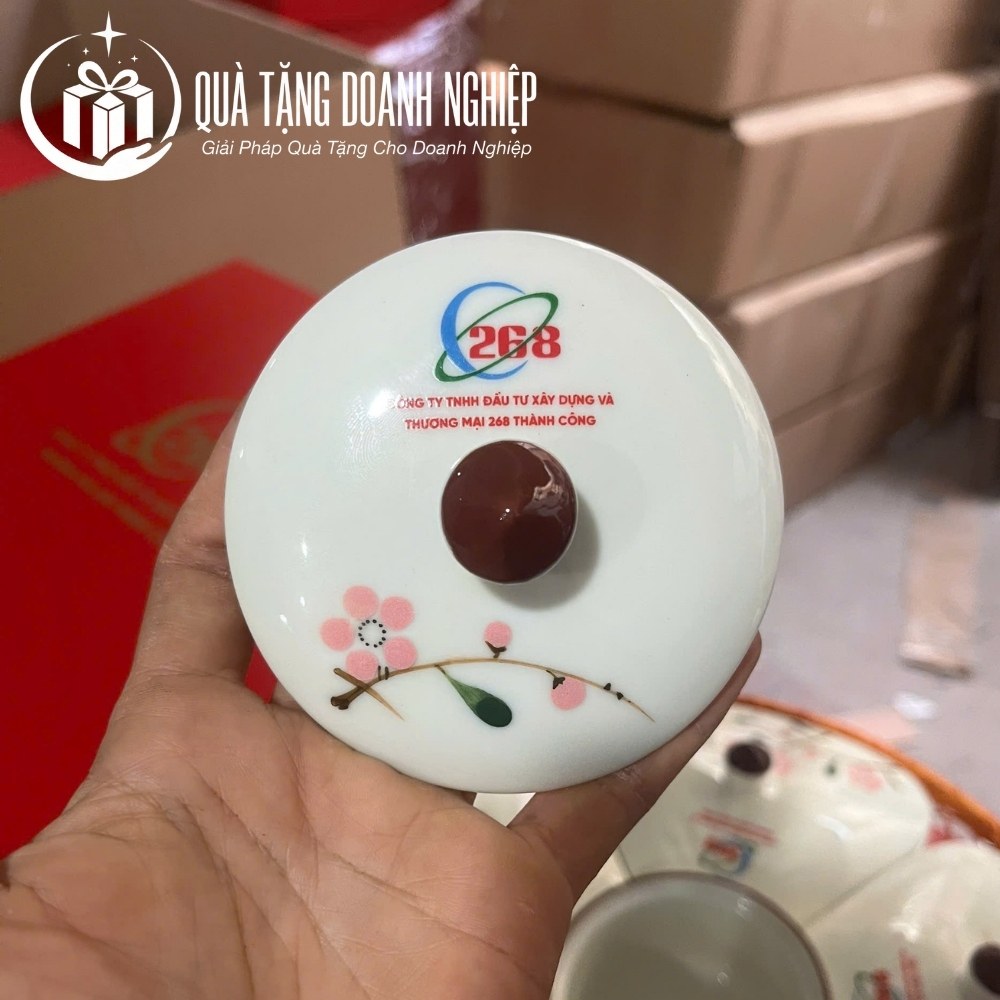 Khay mứt tết in logo quà tặng