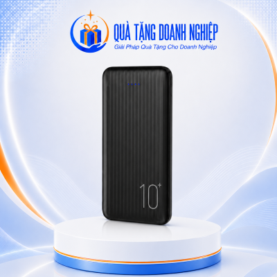 Sạc dự phòng akus 10000mah dp180 màu đen in logo quà tặng SDP-09
