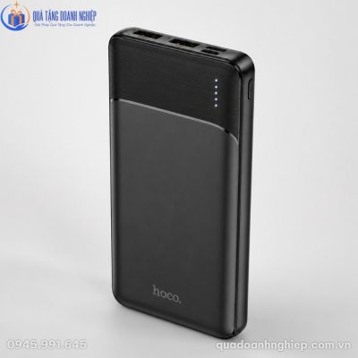 Cận cảnh thiết kế sạc dự phòng Hoco HC SU01 màu đen với dải đèn LED hiển thị dung lượng pin tiện lợi