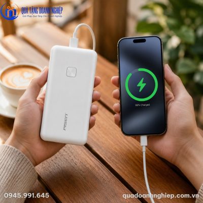 Người dùng trải nghiệm sạc pin nhanh chóng và an toàn trong không gian quán cà phê