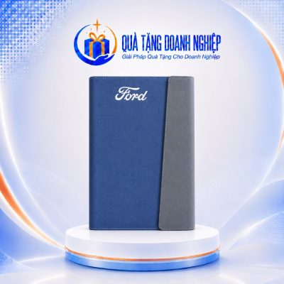 Sổ còng 3 khúc chéo A5 màu xanh in logo quà tặng SD-17 - Ảnh đại diện