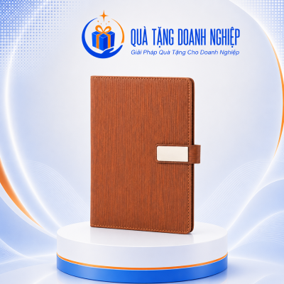 Sổ dán gáy SD52 A5 màu nâu in logo quà tặng SD-03