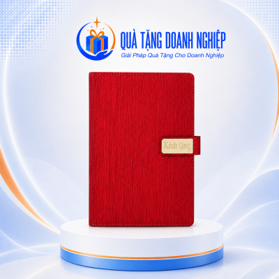 Sổ dán gáy SD52 A5 màu đỏ in logo quà tặng SD-05