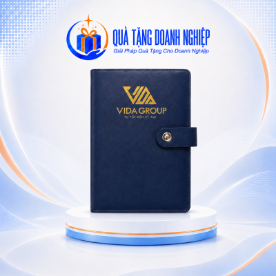 Sổ dán gáy khuy bấm SD55 A5 màu xanh in logo quà tặng SD-02