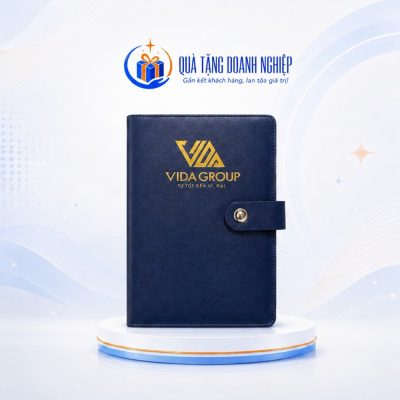 Sổ dán gáy khuy bấm SD55 A5 màu xanh in logo quà tặng SD-02 - Ảnh đại diện