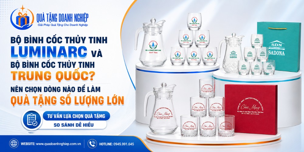 So sánh bình cốc thủy tinh Luminarc và Trung Quốc