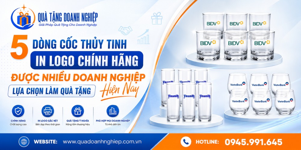 Tổng hợp 5 thương hiệu cốc thủy tinh in logo chính hãng