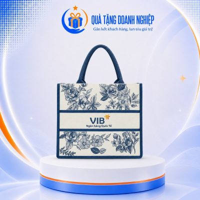 Túi Vải Đay Trắng Phối Xanh Dương Ngân Hàng VIB In Logo Quà Tặng TVQT-20 - Ảnh đại diện