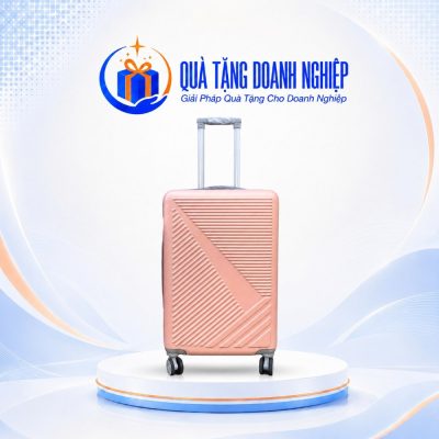 Vali Kéo Nhựa ABS In Logo Màu Hồng Quà Tặng Doanh Nghiệp