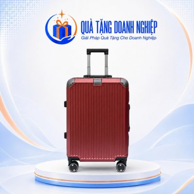 Vali Nhựa Khung Nhôm Màu Đỏ Quà Tặng Doanh Nghiệp In Logo