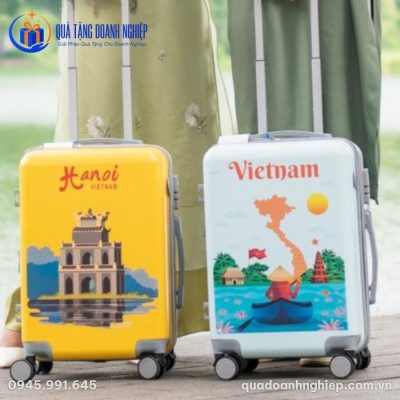 Vali Quà Tặng Doanh Nghiệp Bề Mặt Trơn In Logo