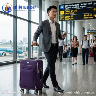 Vali Vải Khóa Số In Logo Quà Tặng Doanh Nghiệp
