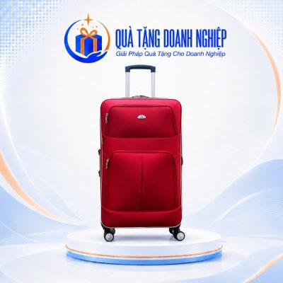 Vali Vải Polyester Đỏ Cherry In Logo Quà Tặng Doanh Nghiệp