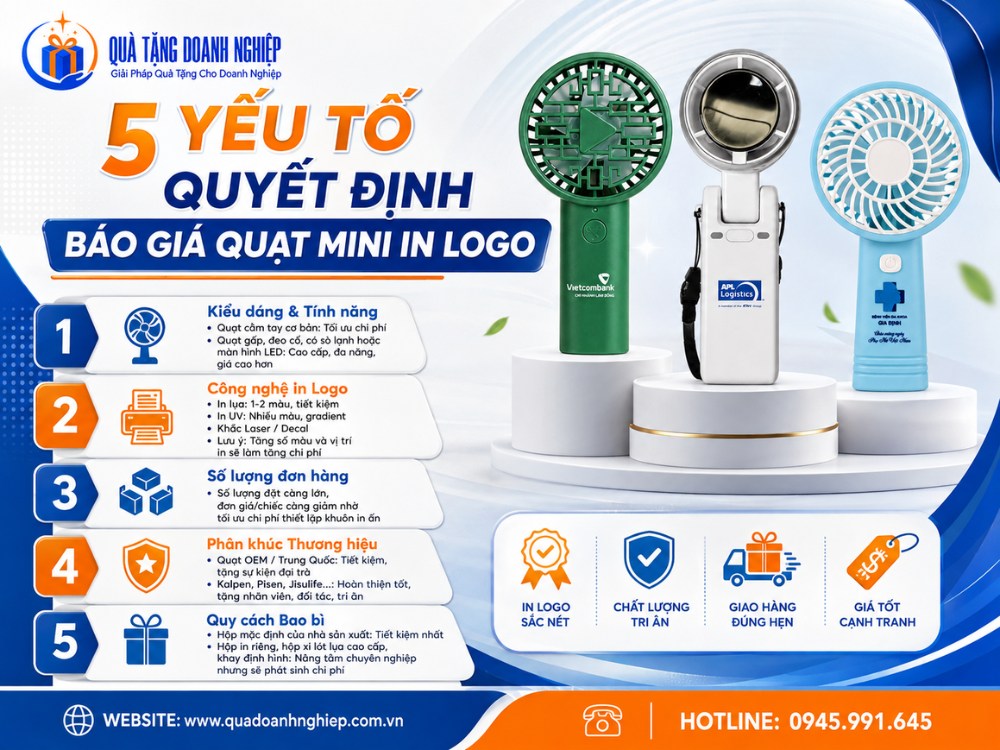 5 yếu tố ảnh hưởng đến giá thành quà tặng quạt cầm tay in logo
