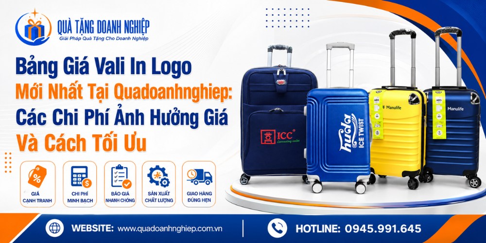 Bảng giá vali in logo cập nhật mới nhất