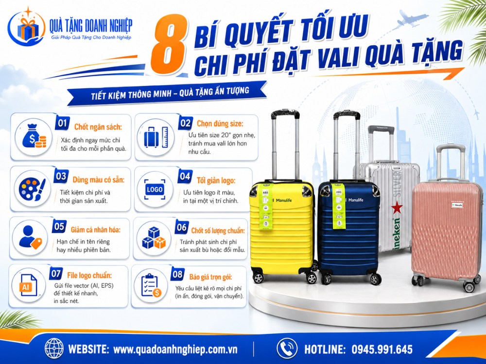 8 cách tối ưu chi phí đặt vali quà tặng số lượng lớn