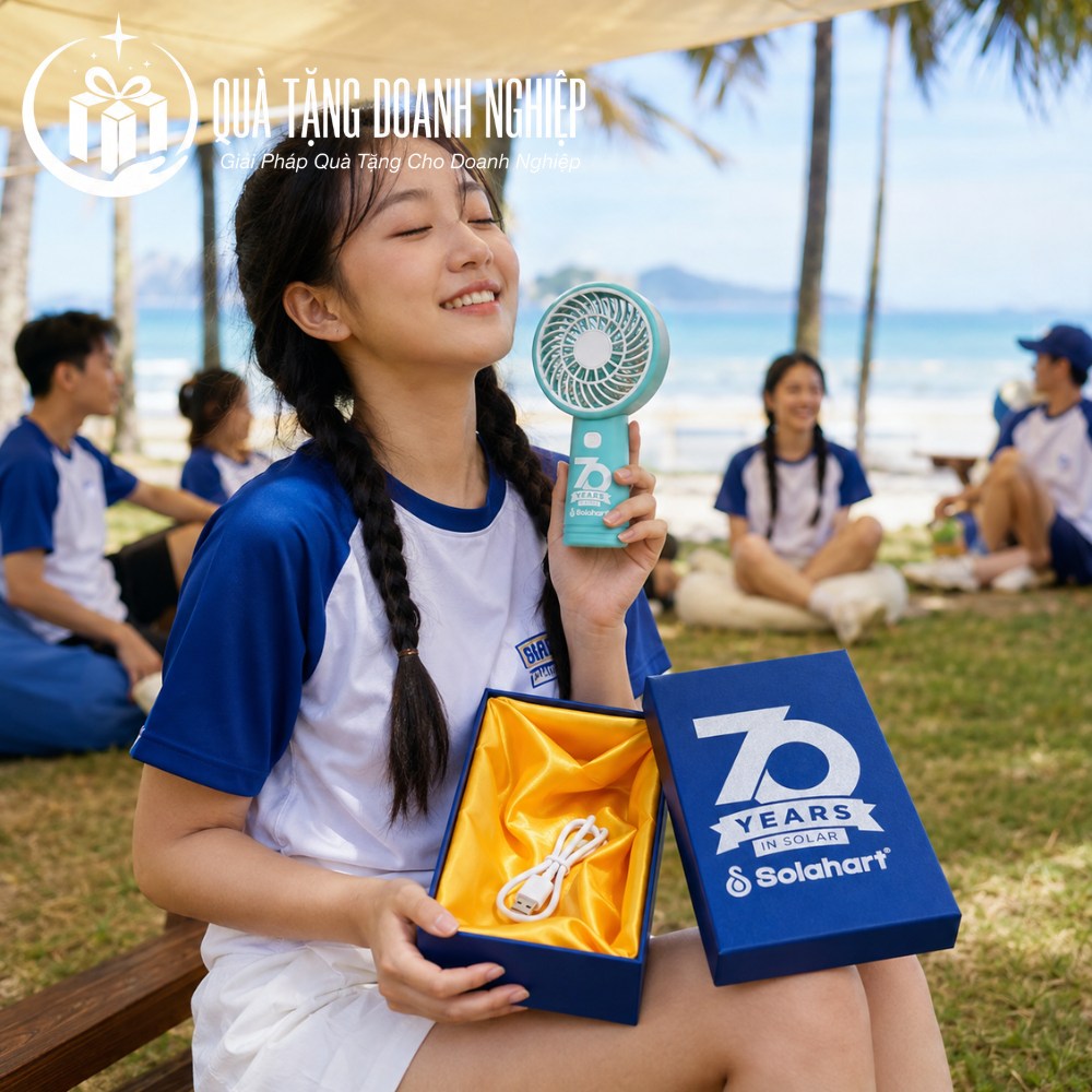 Quạt điện mini in logo quà tặng