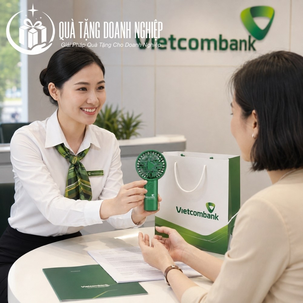 Quạt điện mini in logo