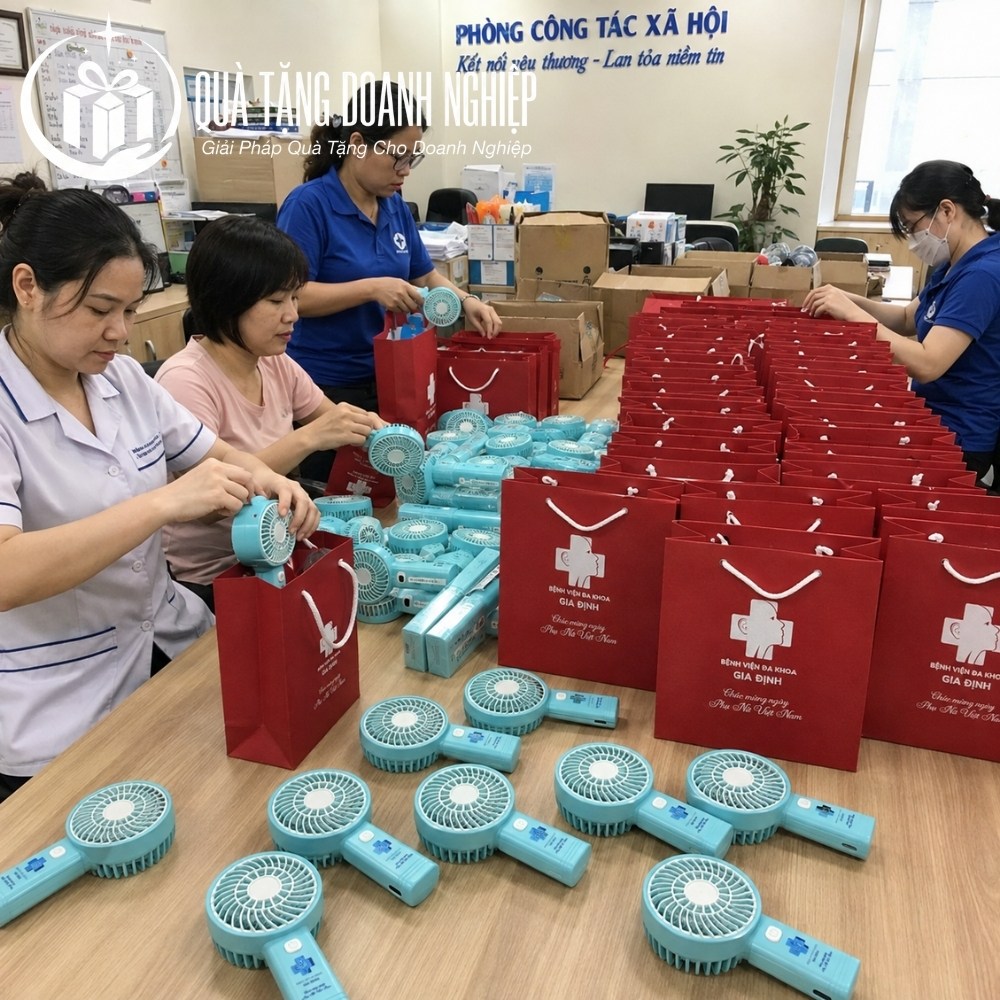 Quạt điện mini in logo quà tặng