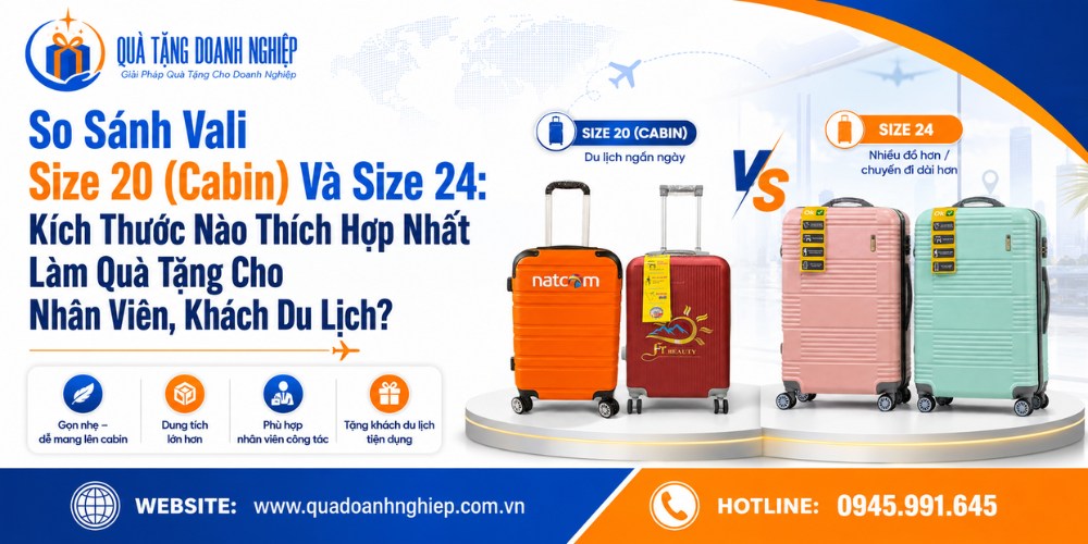 So sánh kích thước vali