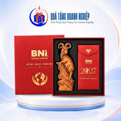 Giftset in logo quà tặng “Dương Khởi Tài Lộc” tượng Dê linh vật và bao lì xì GS-24