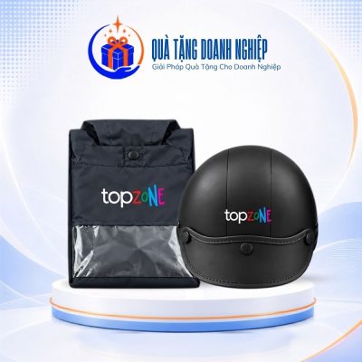 Giftset quà tặng in logo mũ bảo hiểm và áo mưa cánh dơi GS-34